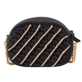 TORY BURCH KIRA CROCHET CROSSBODYS BLACK