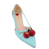 GUCCI UNIA CHERRY HEELS BLUE 37 EU | 7 US