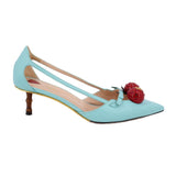 GUCCI UNIA CHERRY HEELS BLUE 37 EU | 7 US