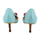 GUCCI UNIA CHERRY HEELS BLUE 37 EU | 7 US