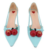 GUCCI UNIA CHERRY HEELS BLUE 37 EU | 7 US