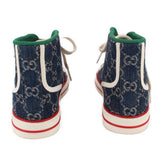 GUCCI WOMEN'S TENNIS 1977 HIGH TOP SNEAKERS NAVY 38 EU | 8 US