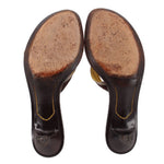 Brown LOUIS VUITTON kitten heel sandal soles with textured tread
