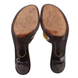 Brown LOUIS VUITTON kitten heel sandal soles with textured tread