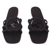 GUCCI INTERLOCKING G RUBBER SANDALS BLACK 39 EU | 9 US