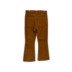 Camel corduroy pants with back yoke and two back patch pockets.