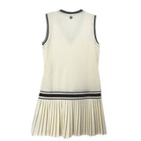 TORY BURCH PLEATED DRESSES CREAM M