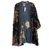 JOHNNY WAS PRINT DUSTER TOPS BLACK L