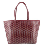 Maroon GOYARD Artois PM tote bag, patterned canvas, leather top handles