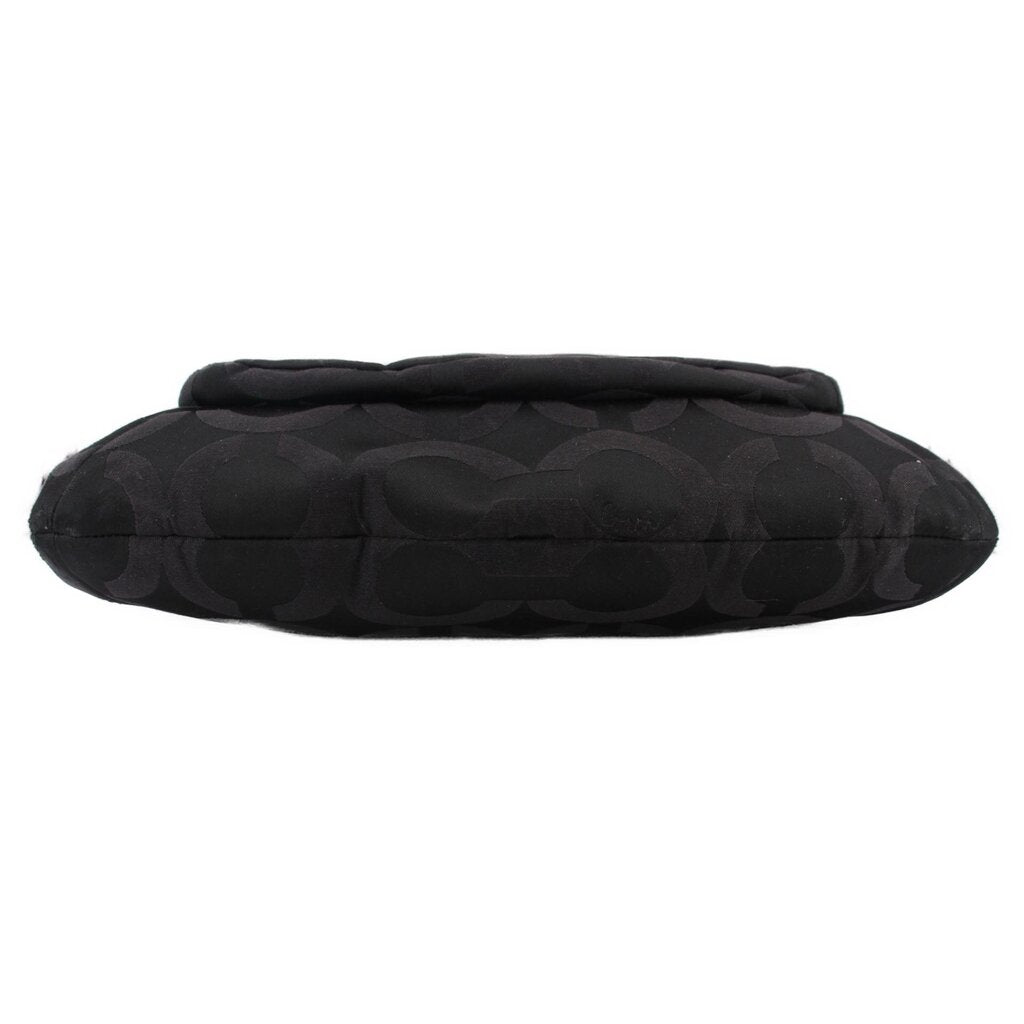 Black monogram tote bag base with rounded bottom and quilted fabric texture