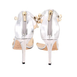 JIMMY CHOO STUD HEELS SILVER 37.5 EU | 7.5 US