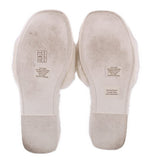 TORY BURCH JEWELED SHEARLING SLIPPER SANDALS CREAM 9.5 US