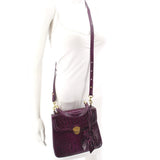 BRAHMIN EMBOSSED CROSSBODYS PURPLE