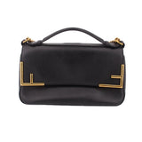 FENDI GLAZED 2 WAY CROSSBODYS BROWN/BLACK