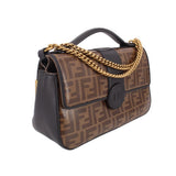 FENDI GLAZED 2 WAY CROSSBODYS BROWN/BLACK