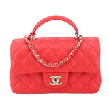 CHANEL MINI TOP HANDLE CROSSBODYS RED