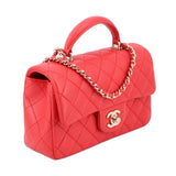 CHANEL MINI TOP HANDLE CROSSBODYS RED