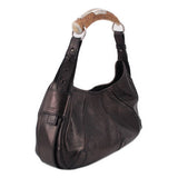 YSL VINTAGE MOMBASA SHOULDER BAGS BROWN