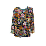 JOHNNY WAS PRINT TOPS NAVY M