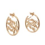 LOUIS VUITTON SCRIPT HOOPS PM EARRINGS GOLD