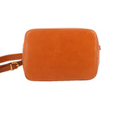 CELINE VINTAGE MACADAM BUCKET SHOULDER BAGS BROWN