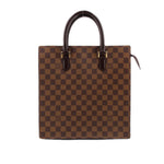 Louis Vuitton Damier Ebene tote bag with top handles and gold-tone hardware