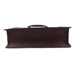 Louis Vuitton Damier Ebene tote bag bottom view with brown leather trim