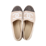 CHANEL ESPIDRILLES FLATS TAN 9