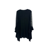 JOSEPH RIBKOFF MESH SLEEVE TOPS BLACK M | 10