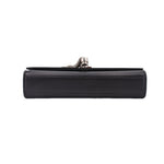 SAINT LAURENT medium Kate crossbody bag bottom view, black leather with snap hardware