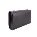 SAINT LAURENT medium Kate crossbody bag, black leather with curved side profile