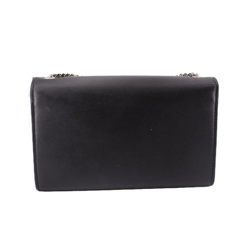 SAINT LAURENT medium Kate crossbody bag, black leather with flap closure