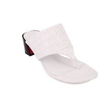 Christian Louboutin Tongamule sandals, white mule slide with block heel