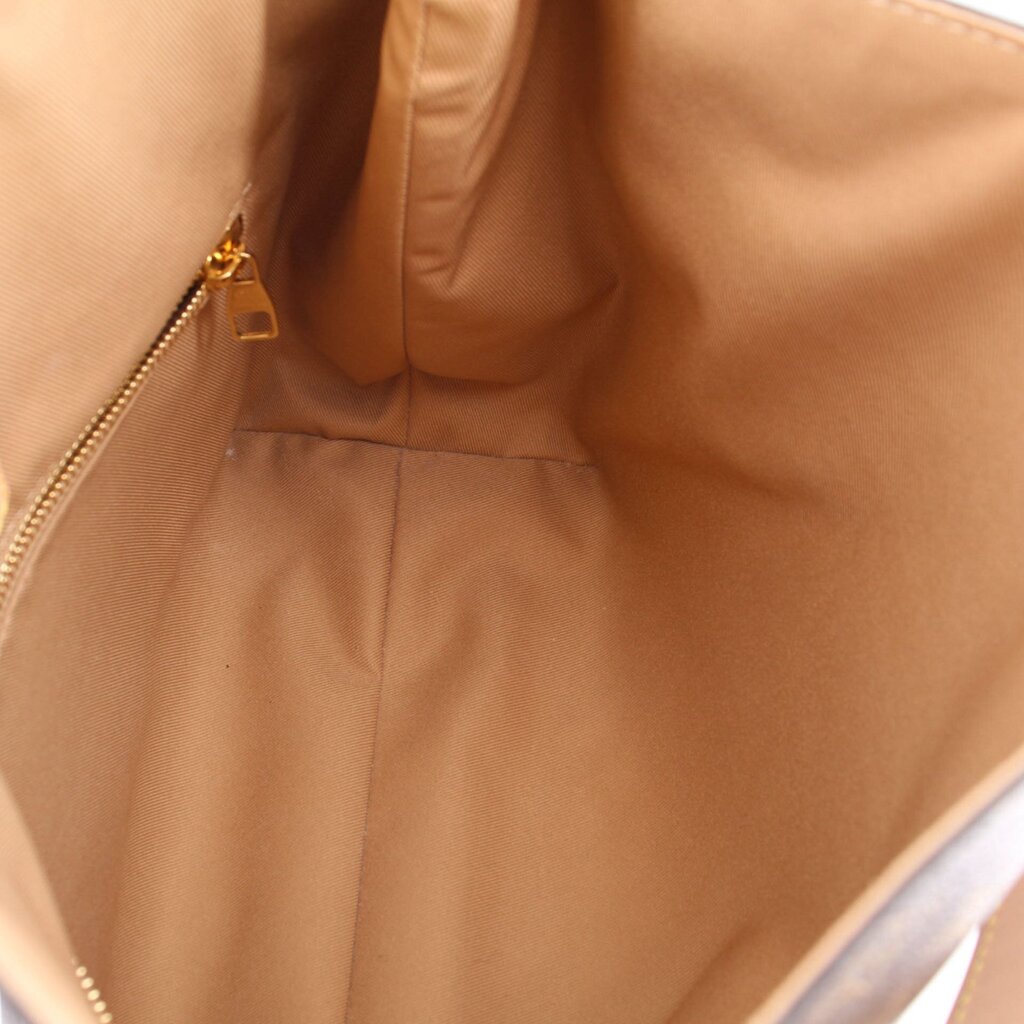 Louis Vuitton monogram bag interior lining, beige fabric lining with side panel stitching