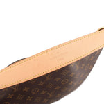 Graceful PM shoulder bag, brown monogram canvas with tan leather trim and stitched edge