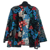 CAROLINE ROSE EMBROIDERED TOPS BLACK M