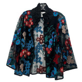 CAROLINE ROSE EMBROIDERED TOPS BLACK M