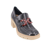 DOLCE VITA PATENT HEELED LOAFERS BLACK 8.5 US