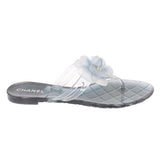 CHANEL CAMELLIA SANDALS BLUE 38 EU | 7.5 US