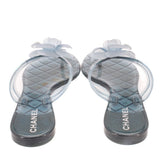CHANEL CAMELLIA SANDALS BLUE 38 EU | 7.5 US
