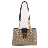 GUCCI SMALL PADLOCK SHOULDER BAGS BROWN