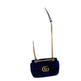 GUCCI MARMONT VELVET CROSSBODYS BLUE