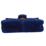 GUCCI MARMONT VELVET CROSSBODYS BLUE