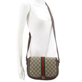 GUCCI OPHIDIA SADDLE CROSSBODYS BROWN