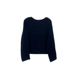 VINCE wool sweater, navy long sleeves and relaxed straight hem