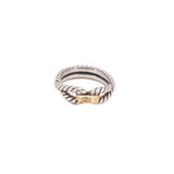 DAVID YURMAN STERLING SILVER & 18K GOLD LOOP BAND RINGS 7.5