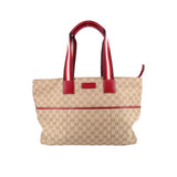 GUCCI CANVAS DIAPER TOTES BROWN/RED