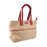 GUCCI CANVAS DIAPER TOTES BROWN/RED