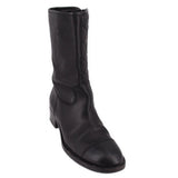 CHANEL 21P QUILTED CALFSKIN LEATHER BOOTS BLACK 40 EU | 8.5 US
