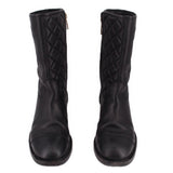 CHANEL 21P QUILTED CALFSKIN LEATHER BOOTS BLACK 40 EU | 8.5 US